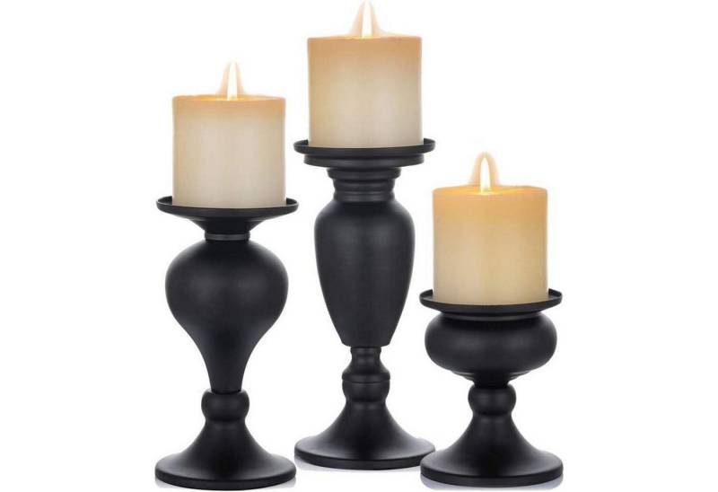 LuxusKollektion Kerzenleuchter 3er Set Kerzenleuchter Schwarz Metall Vintage Kerzenständer für LuxusKollektion Kerzenleuchter 3er Set Kerzenleuchter Schwarz Metall Vintage Kerzenständer für von LuxusKollektion