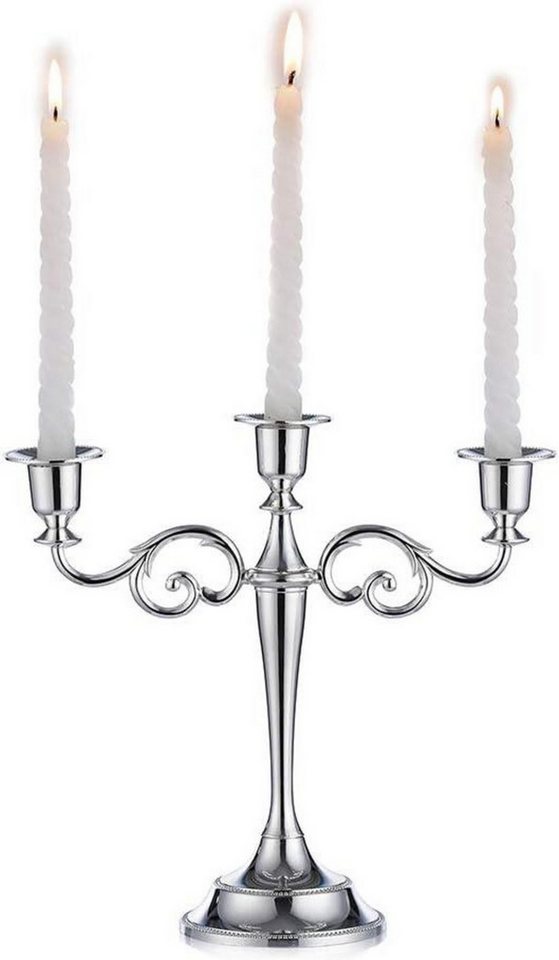 LuxusKollektion Kerzenleuchter Aluminum Kerzenständer Silber 3-armig Hochzeit Esstisch Deko 11*27cm LuxusKollektion Kerzenleuchter Aluminum Kerzenständer Silber 3-armig Hochzeit Esstisch Deko 11*27cm von LuxusKollektion