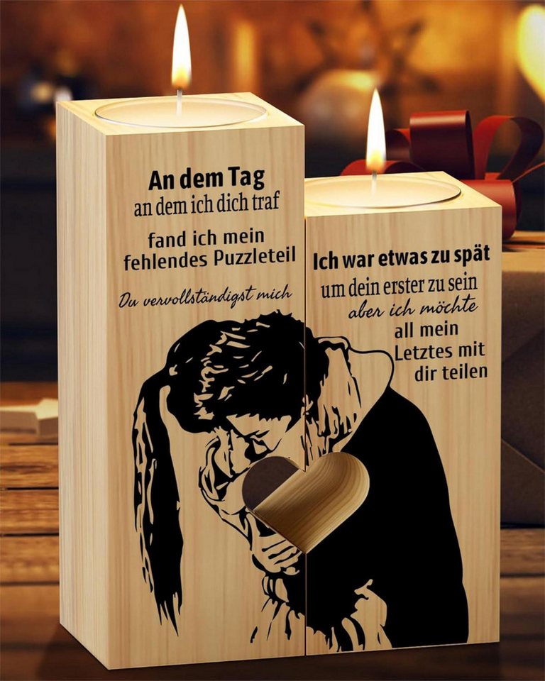 LuxusKollektion Kerzenständer Jahrestag Geschenk Herzförmiger Kerzenständer Teelichthalter Liebe von LuxusKollektion