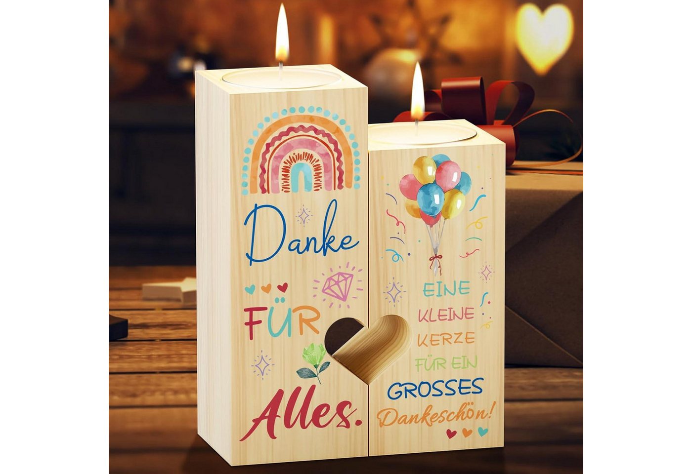 LuxusKollektion Kerzenständer Kerzenhalter Herz design Teelichthalter Dankeschön Geschenk perfektes von LuxusKollektion