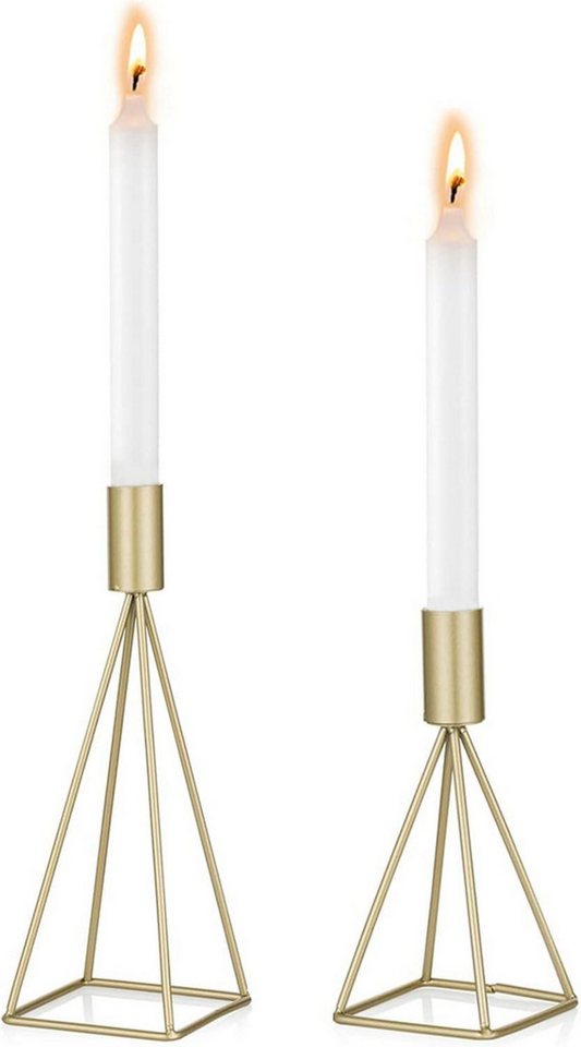 LuxusKollektion Kerzenständer Kerzenhalter Set Metall Vintage Unterschiedliche Größe Gold Tischdeko von LuxusKollektion