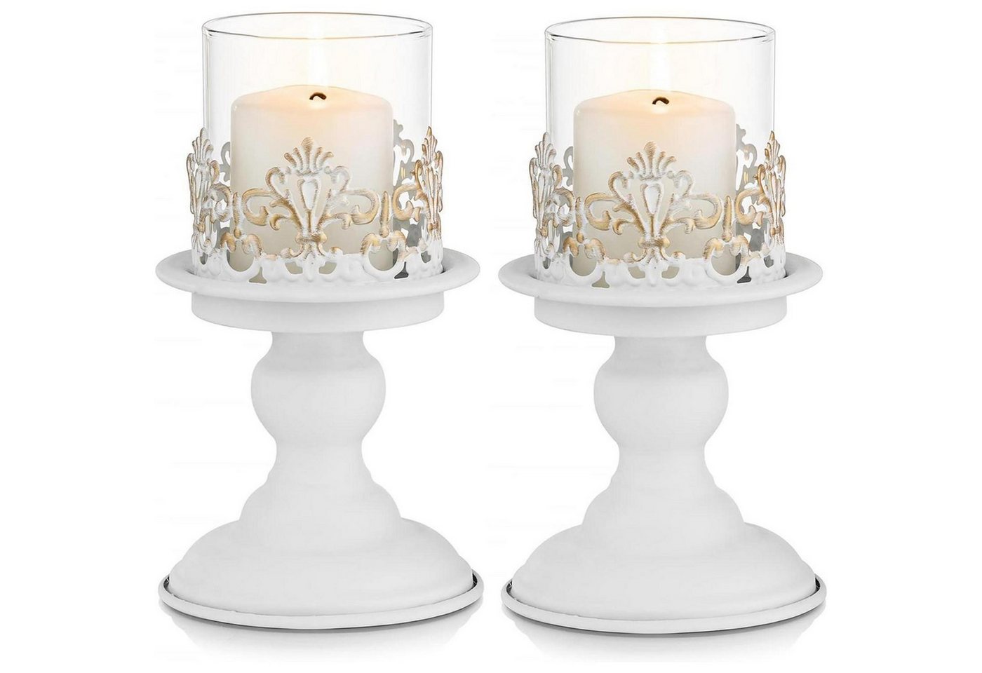 LuxusKollektion Kerzenständer Kerzenständer Kerzenhalter Metall Antik Hochzeit Groß × 2 Weiß LuxusKollektion Kerzenständer Kerzenständer Kerzenhalter Metall Antik Hochzeit Groß × 2 Weiß von LuxusKollektion