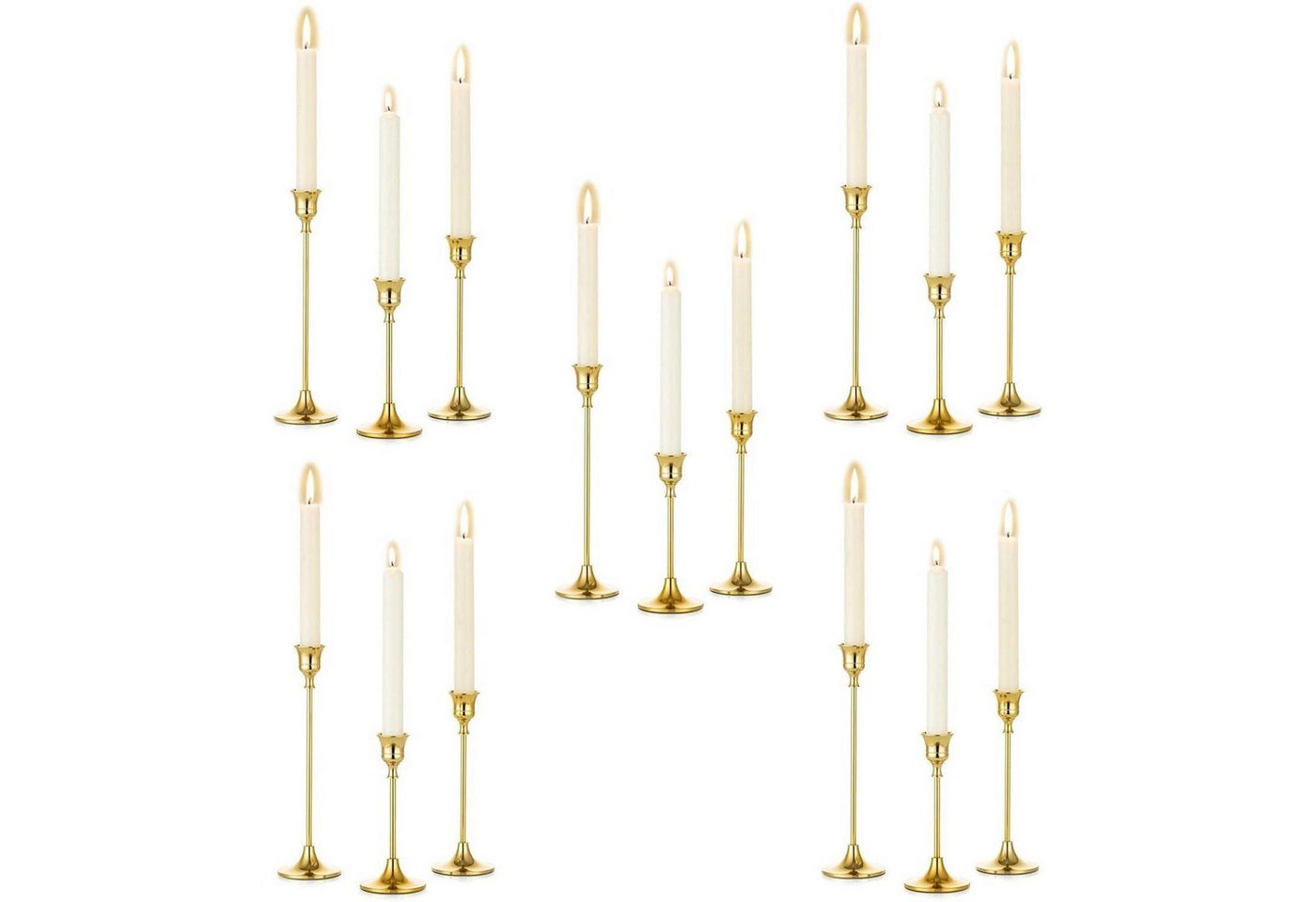 LuxusKollektion Kerzenständer Kerzenständer Metall Stabkerze Hochzeit Tischdeko 5 Set 15 PCS Gold LuxusKollektion Kerzenständer Kerzenständer Metall Stabkerze Hochzeit Tischdeko 5 Set 15 PCS Gold von LuxusKollektion