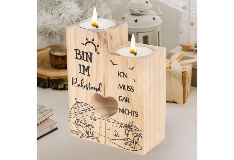 LuxusKollektion Kerzenständer Ruhestand Geschenk Renteneintritt Kerzenständer Holz Herzform Travel von LuxusKollektion