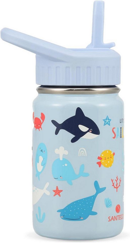 LuxusKollektion Kinderbecher Trinkflasche Kinder Edelstahl 350ml Strohhalm Auslaufsicher BPA-frei von LuxusKollektion