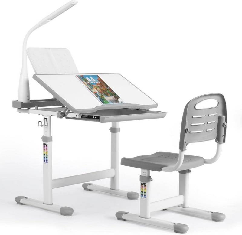 LuxusKollektion Kinderschreibtisch Kinder Schreibtisch Stuhl Set Höhenverstellbar Schülerschreibtisch von LuxusKollektion