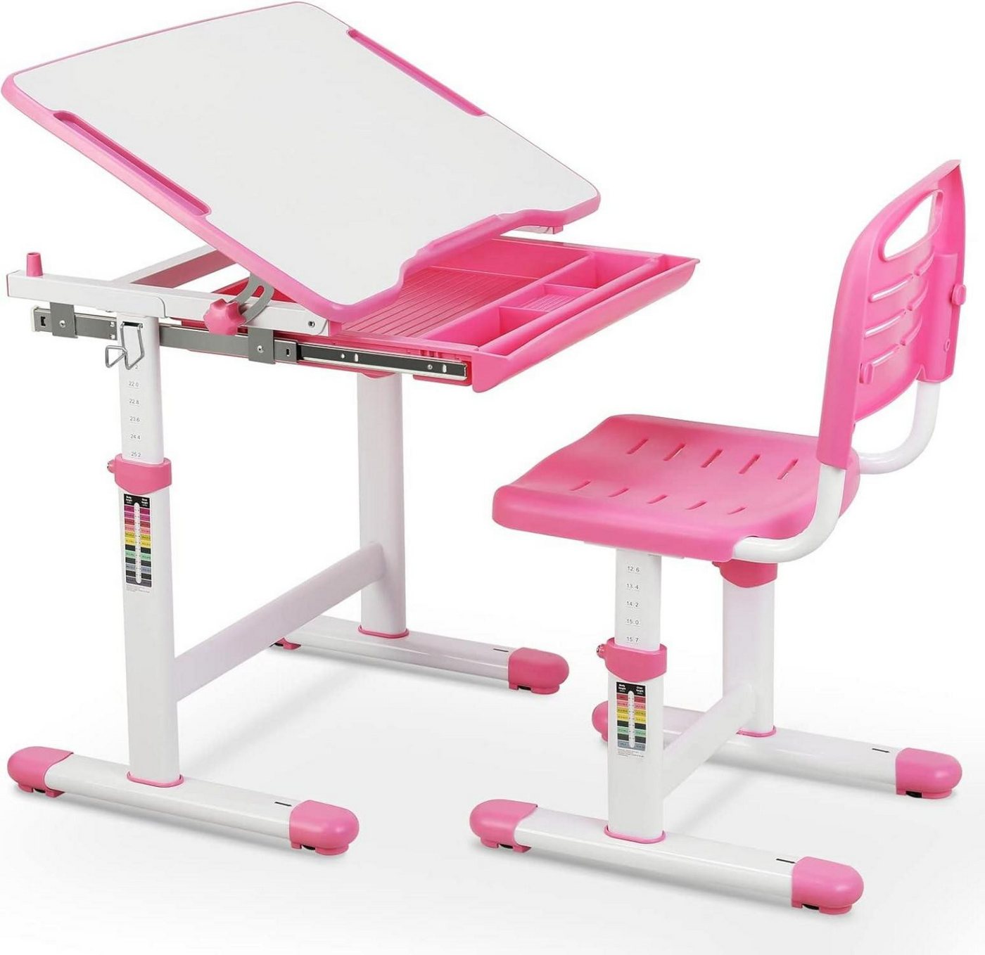 LuxusKollektion Kinderschreibtisch Kinderschreibtisch Stuhl Höhenverstellbar neigbarer Tischplatte Rosa LuxusKollektion Kinderschreibtisch Kinderschreibtisch Stuhl Höhenverstellbar neigbarer Tischplatte Rosa von LuxusKollektion