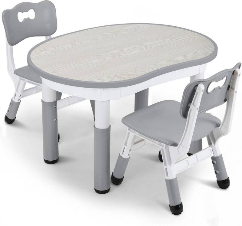 LuxusKollektion Kindertisch Kinder Schreibtisch mit Stuhl Set höhenverstellbar Grau von LuxusKollektion