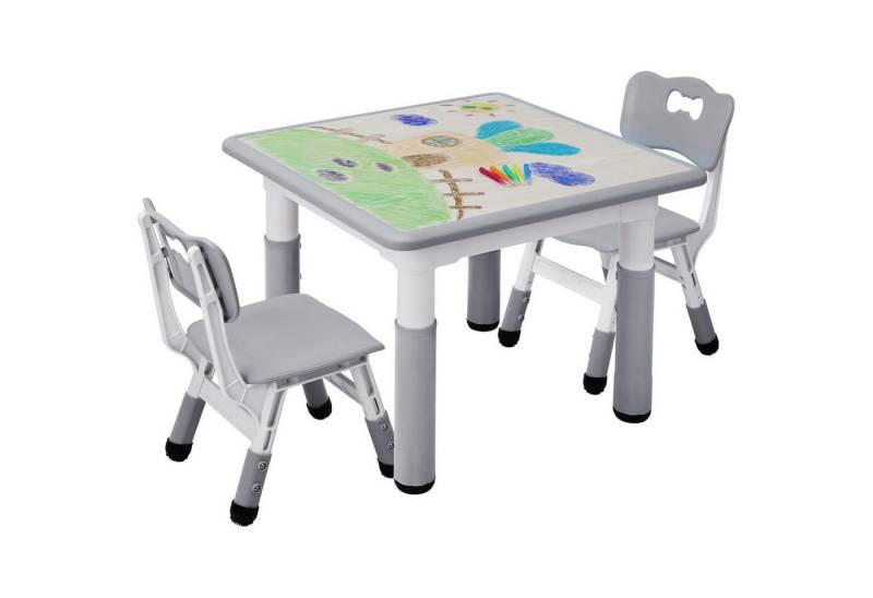LuxusKollektion Kindertisch Kindertisch 2 Stühle Höhenverstellbar Kindersitzgruppe Grau LuxusKollektion Kindertisch Kindertisch 2 Stühle Höhenverstellbar Kindersitzgruppe Grau von LuxusKollektion