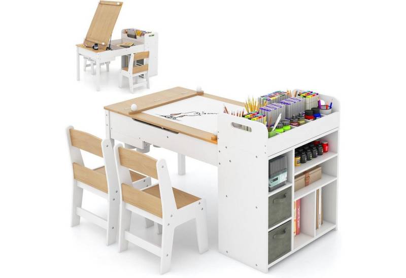 LuxusKollektion Kindertisch Kindertisch Kindersitzgruppe kippbar Holz Natur mit 7 Fächern LuxusKollektion Kindertisch Kindertisch Kindersitzgruppe kippbar Holz Natur mit 7 Fächern von LuxusKollektion