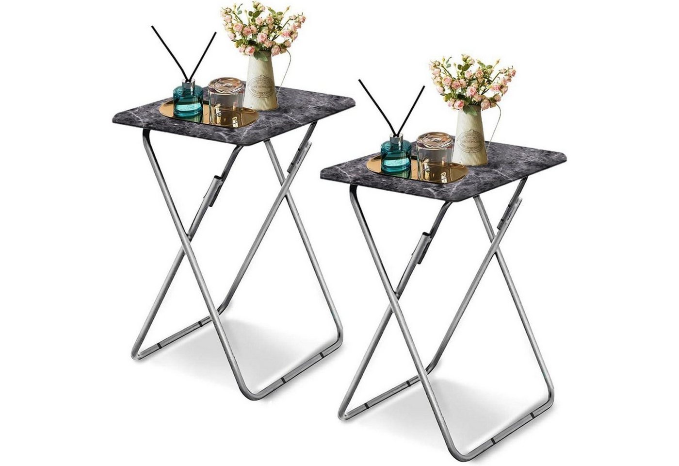 LuxusKollektion Klapptisch Beistelltisch Klappbar Balkontisch Klein Dunkler 2pcs Schwarz Marmor LuxusKollektion Klapptisch Beistelltisch Klappbar Balkontisch Klein Dunkler 2pcs Schwarz Marmor von LuxusKollektion
