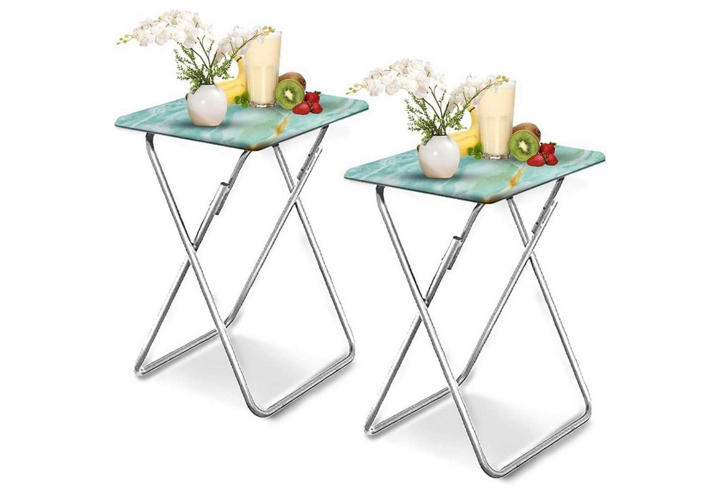 LuxusKollektion Klapptisch Beistelltisch Klappbar Balkontisch Klein Marmor 2pcs Blau LuxusKollektion Klapptisch Beistelltisch Klappbar Balkontisch Klein Marmor 2pcs Blau von LuxusKollektion