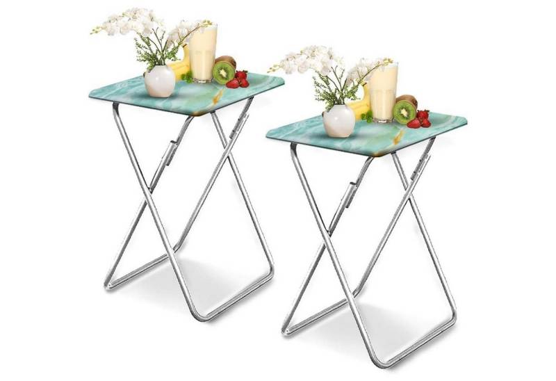LuxusKollektion Klapptisch Beistelltisch Klappbar Balkontisch Klein Marmor 2pcs Blau LuxusKollektion Klapptisch Beistelltisch Klappbar Balkontisch Klein Marmor 2pcs Blau von LuxusKollektion