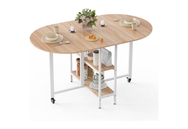 LuxusKollektion Klapptisch Esstisch Klapptisch klappbar 2 Ablagen runde Kanten 140 x 80 x 75 cm LuxusKollektion Klapptisch Esstisch Klapptisch klappbar 2 Ablagen runde Kanten 140 x 80 x 75 cm von LuxusKollektion