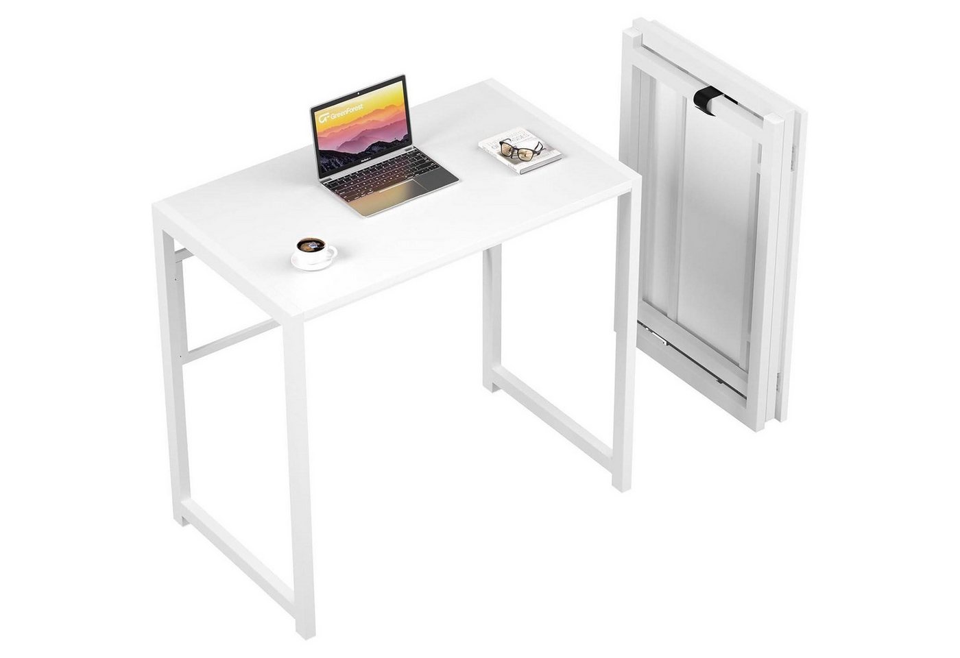LuxusKollektion Klapptisch Klappschreibtisch 90 cm klein 35.4 inch Weiss Opulenter Garten von LuxusKollektion