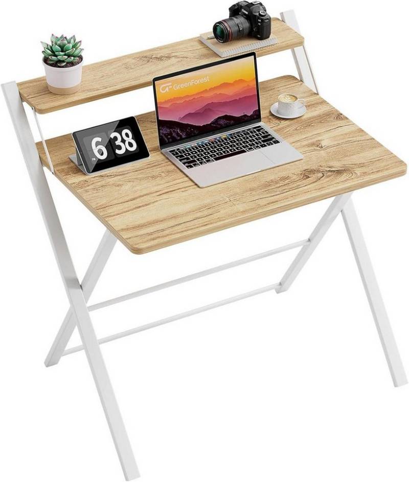 LuxusKollektion Klapptisch Klappschreibtisch Klein Faltbar Stabil Beige Multifunktional von LuxusKollektion