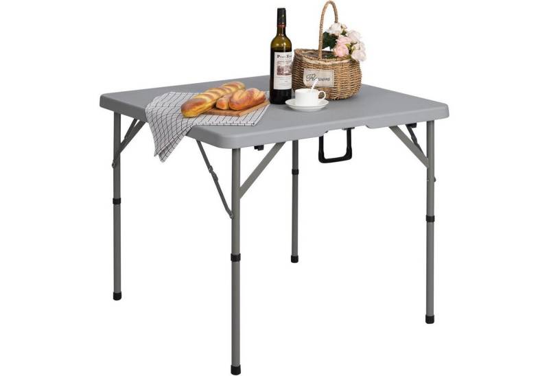 LuxusKollektion Klapptisch Klapptisch 87cm Quadratisch Campingtisch Klappbar Gartentisch Grau von LuxusKollektion
