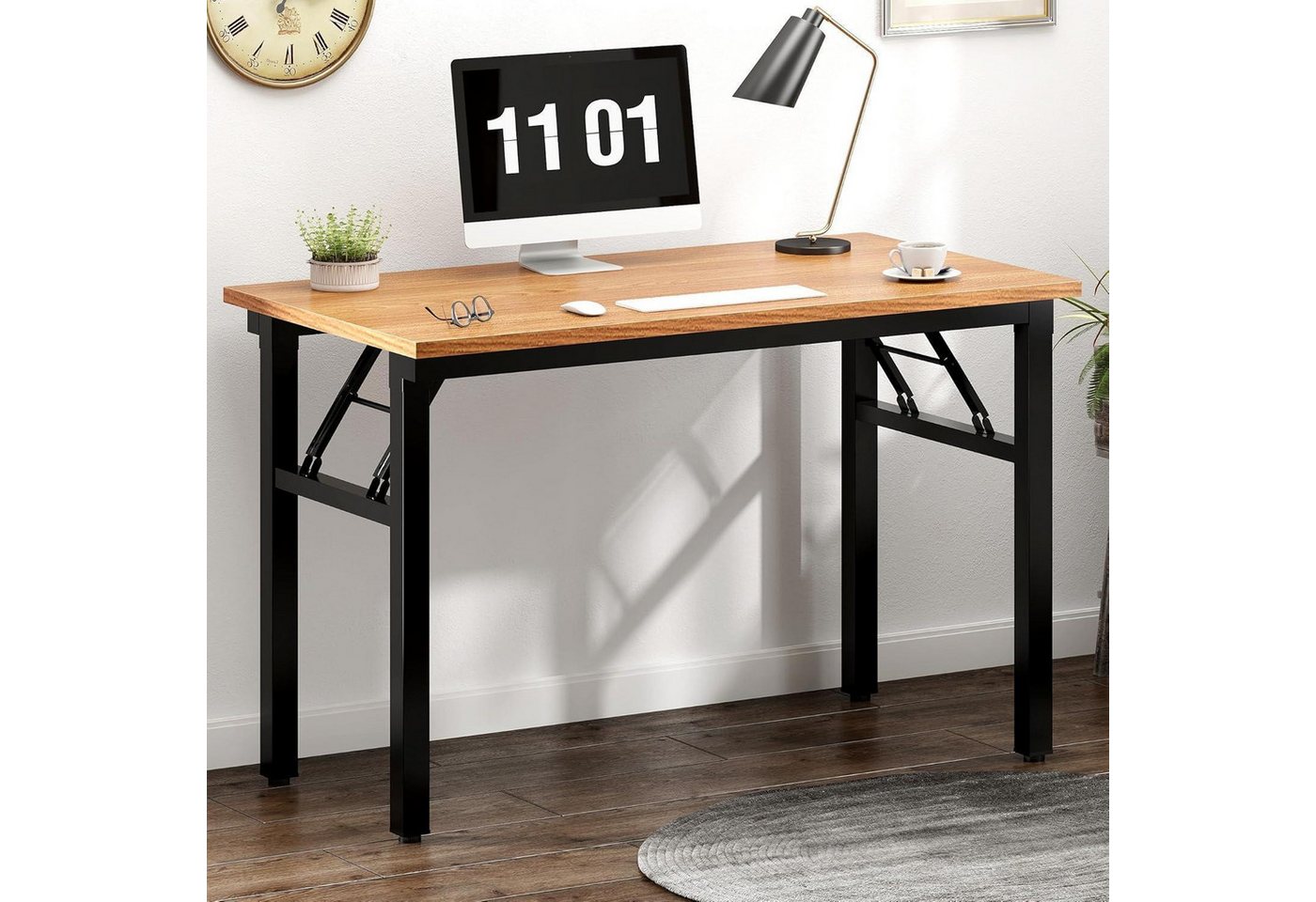 LuxusKollektion Klapptisch Klapptisch Schreibtisch Bürotisch Holz klein Teak-schwarz 100x60CM LuxusKollektion Klapptisch Klapptisch Schreibtisch Bürotisch Holz klein Teak-schwarz 100x60CM von LuxusKollektion