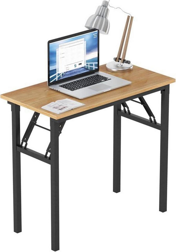 LuxusKollektion Klapptisch Klapptisch Schreibtisch PC Tisch Holz Bürotisch 80x40CM Teak-Schwarz von LuxusKollektion