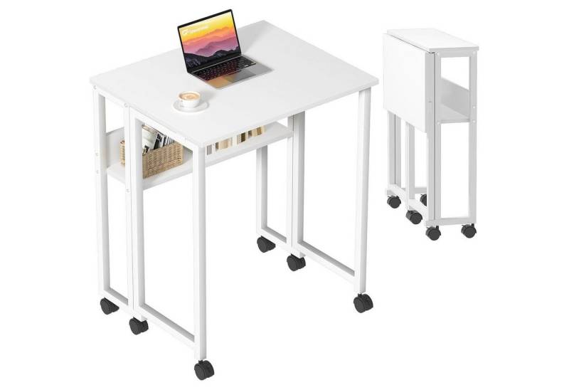LuxusKollektion Klapptisch Schreibtisch Klappbar Kleiner Rollen Stauraum Homeoffice 80x50cm Weiß LuxusKollektion Klapptisch Schreibtisch Klappbar Kleiner Rollen Stauraum Homeoffice 80x50cm Weiß von LuxusKollektion
