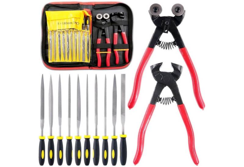 LuxusKollektion Kneifzange Mosaikwerkzeug Nadelfeilen Fliesenzange 12-teiliges Mosaikwerkzeug-Set von LuxusKollektion