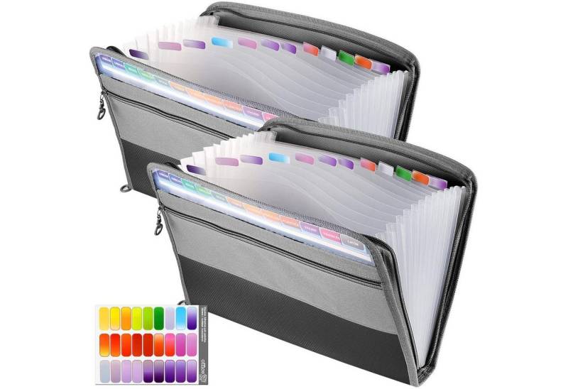 LuxusKollektion Kochbesteck-Set A4 Ordner 13 Fächer Reißverschluss 2 Stück Grau Dokumentenmappe LuxusKollektion Kochbesteck-Set A4 Ordner 13 Fächer Reißverschluss 2 Stück Grau Dokumentenmappe von LuxusKollektion