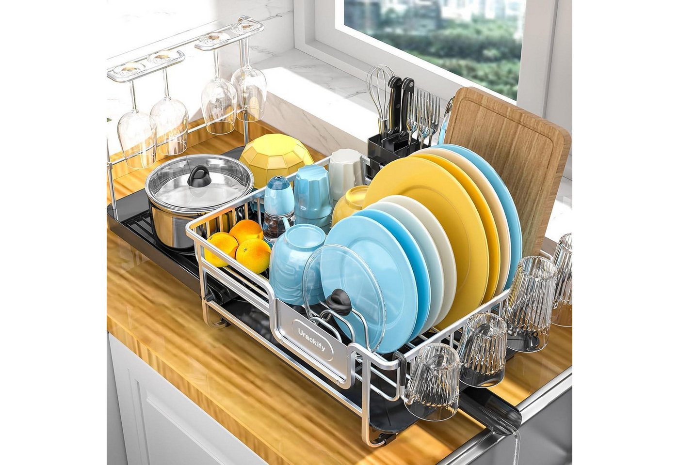 LuxusKollektion Kochbesteck-Set Abtropfgestell Geschirr Erweiterbar Faltbar Aluminium Silber LuxusKollektion Kochbesteck-Set Abtropfgestell Geschirr Erweiterbar Faltbar Aluminium Silber von LuxusKollektion