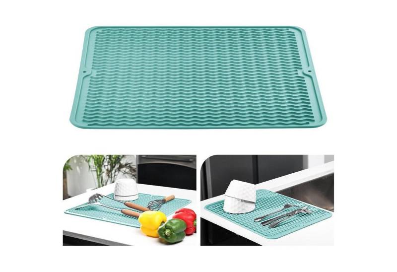 LuxusKollektion Kochbesteck-Set Abtropfmatte Silikon Spülmatte Geschirr Spüle 40x45cm Hellblau von LuxusKollektion