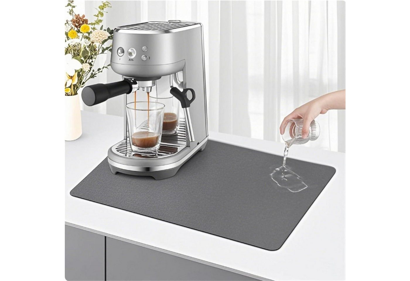 LuxusKollektion Kochbesteck-Set Abtropfmatte Trockenmatte Unterlage Kaffeemaschine Grau 30x40cm LuxusKollektion Kochbesteck-Set Abtropfmatte Trockenmatte Unterlage Kaffeemaschine Grau 30x40cm von LuxusKollektion