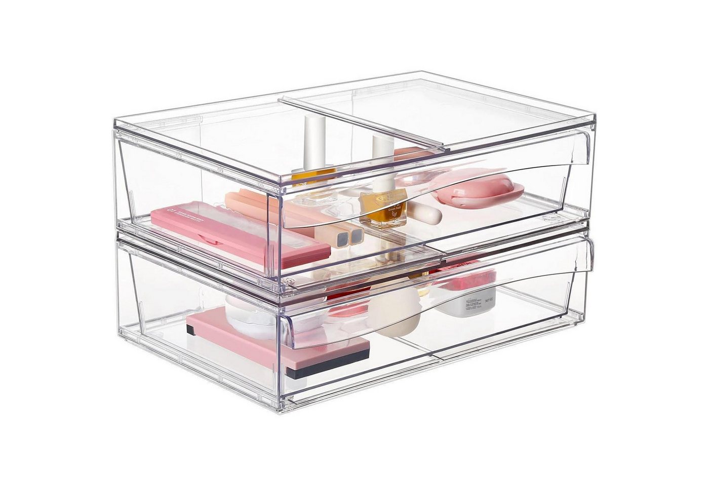 LuxusKollektion Kochbesteck-Set Aufbewahrungsbox Schubladen 2 Acryl Schminktisch Zwei lange Boxen von LuxusKollektion