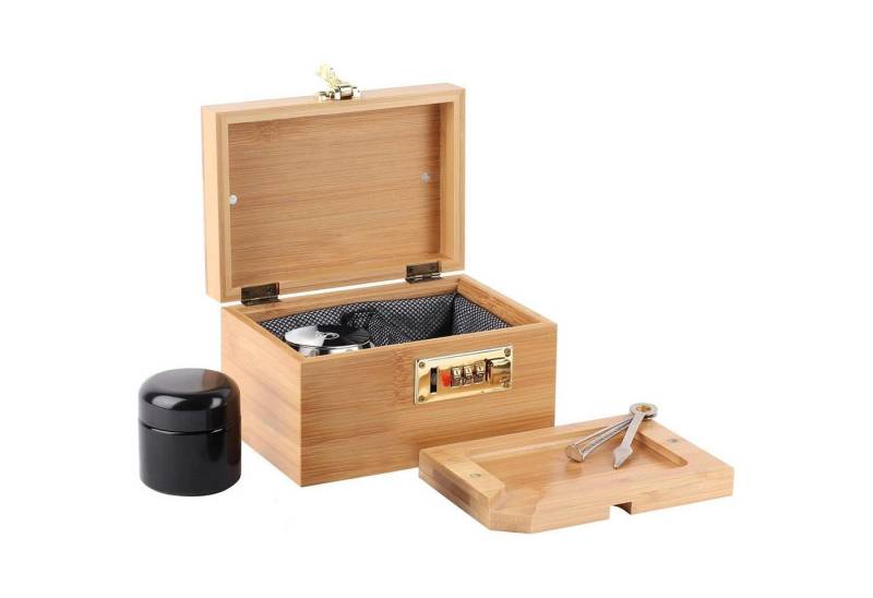 LuxusKollektion Kochbesteck-Set Bambusbox Zahlenschloss Glasbehälter Weihnachtsgeschenk 17 x 12 x 10cm LuxusKollektion Kochbesteck-Set Bambusbox Zahlenschloss Glasbehälter Weihnachtsgeschenk 17 x 12 x 10cm von LuxusKollektion