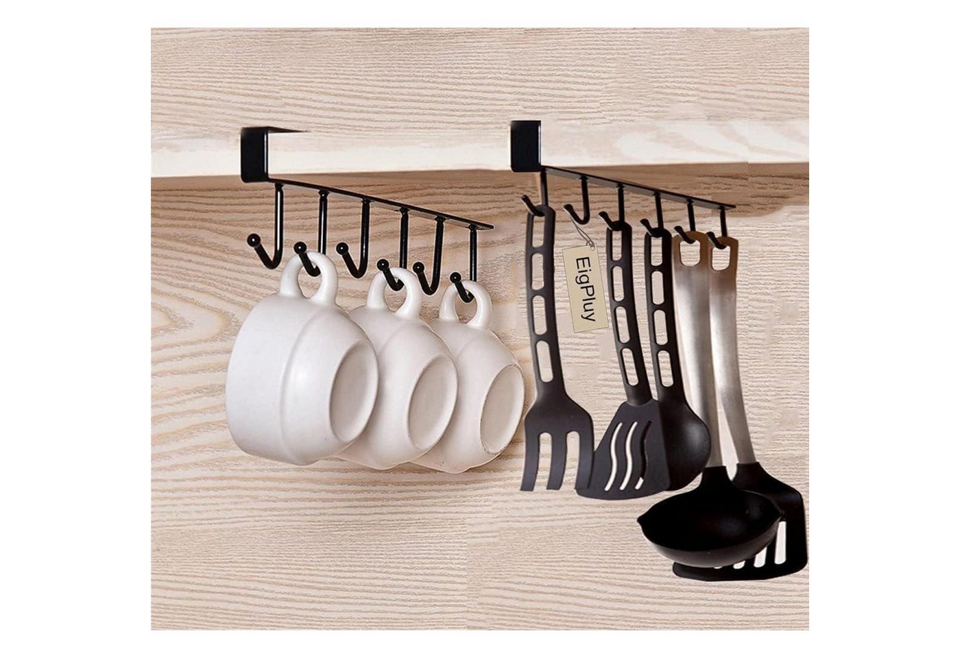 LuxusKollektion Kochbesteck-Set Becherhalter Weinglashalter Unterschrank Haken ohne Bohren Schwarz LuxusKollektion Kochbesteck-Set Becherhalter Weinglashalter Unterschrank Haken ohne Bohren Schwarz von LuxusKollektion