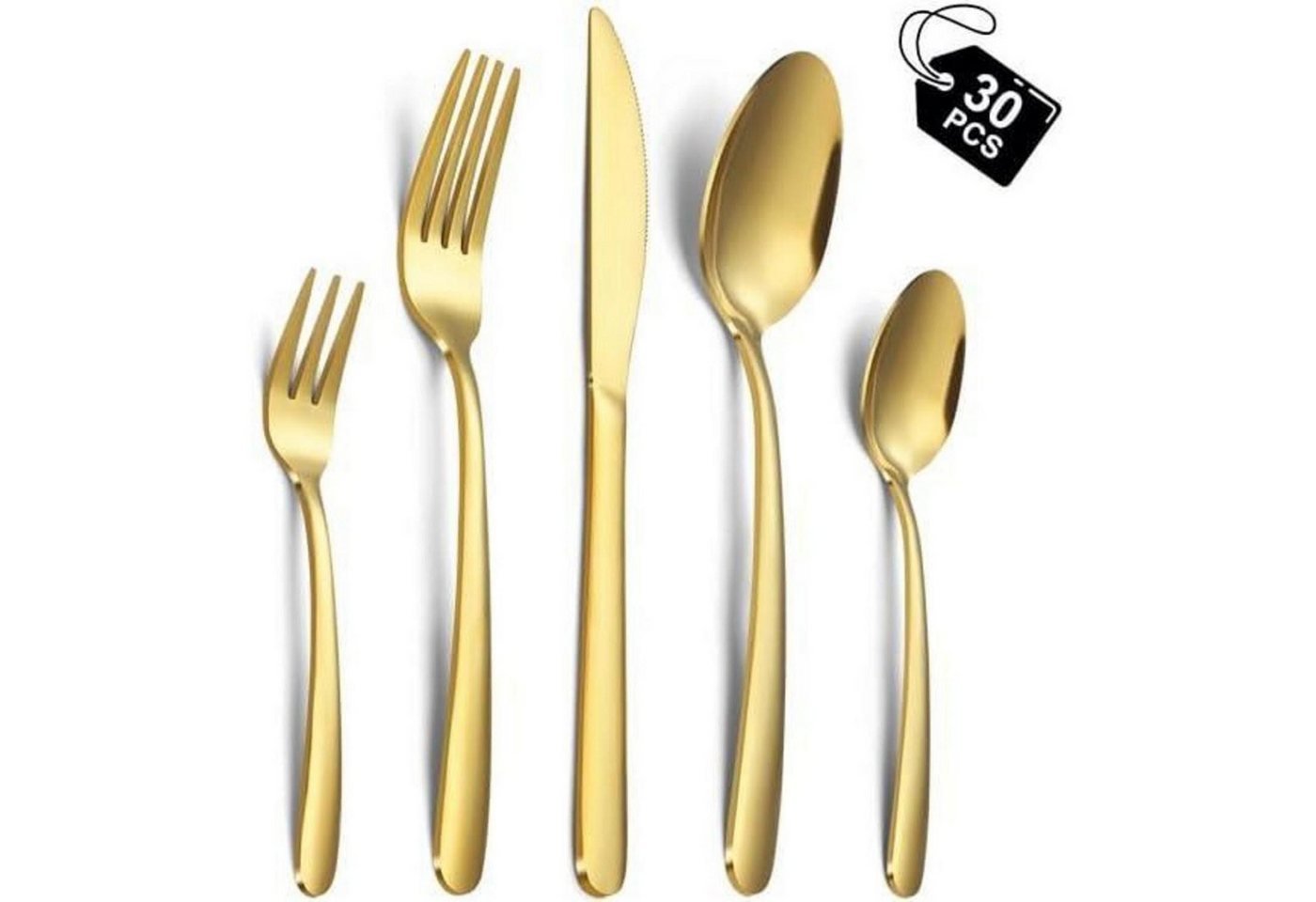 LuxusKollektion Kochbesteck-Set Besteck 30 Stück 6 Personen Edelstahl Gold Gold 30pcs von LuxusKollektion