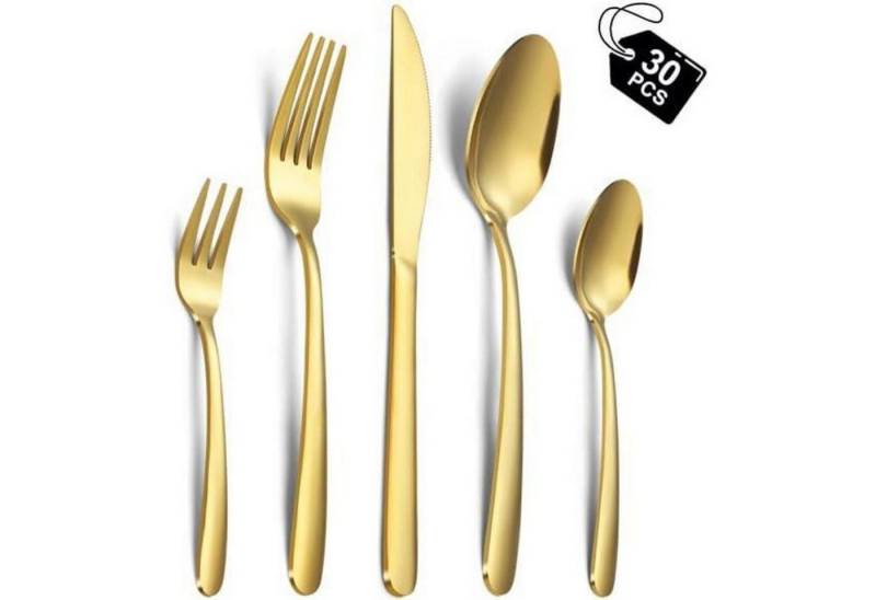 LuxusKollektion Kochbesteck-Set Besteck 30 Stück 6 Personen Edelstahl Gold Gold 30pcs von LuxusKollektion