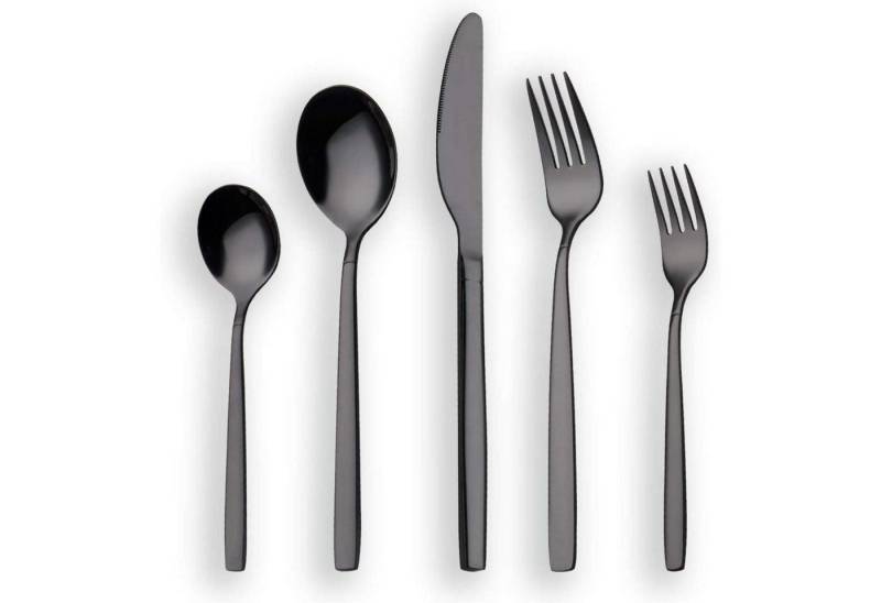 LuxusKollektion Kochbesteck-Set Besteck 30 Titanium plattiert schwarz Service 6 02 schwarz von LuxusKollektion
