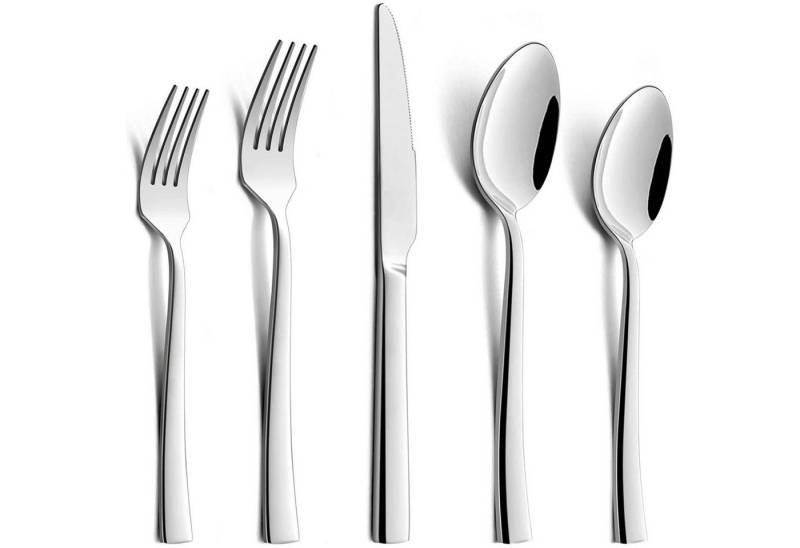 LuxusKollektion Kochbesteck-Set Besteck 30 teilig 6 Edelstahl Messer Gabel 30 Stück Eleganter Griff von LuxusKollektion