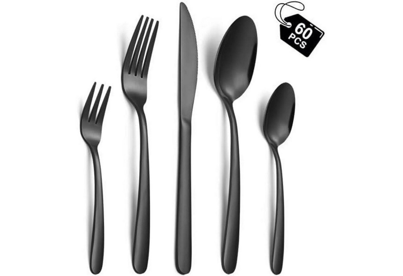 LuxusKollektion Kochbesteck-Set Besteck Set 12 Personen Edelstahl Gabeln Löffel Messer Schwarz 60pcs LuxusKollektion Kochbesteck-Set Besteck Set 12 Personen Edelstahl Gabeln Löffel Messer Schwarz 60pcs von LuxusKollektion