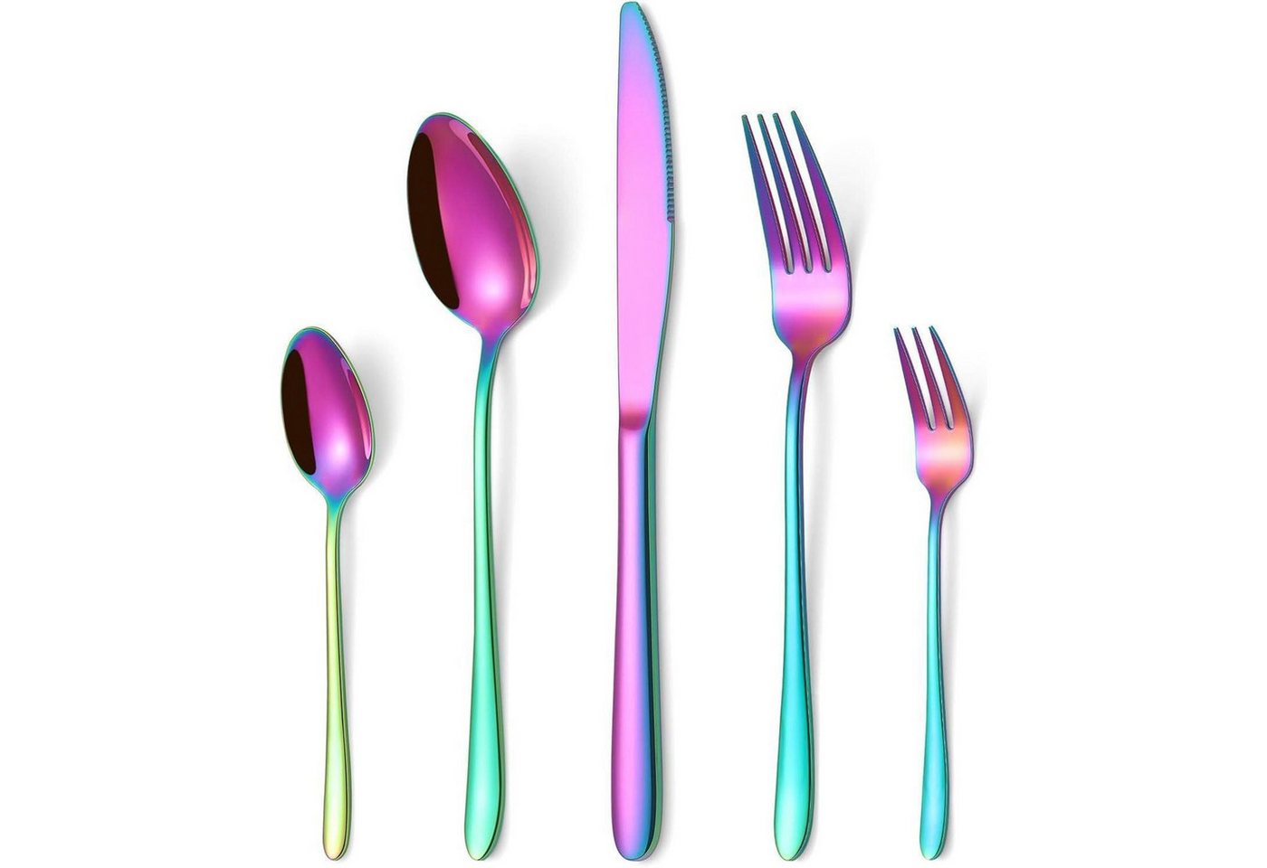 LuxusKollektion Kochbesteck-Set Besteckset Edelstahl 12 Personen Messer Gabel 60 Teilig Regenbogen LuxusKollektion Kochbesteck-Set Besteckset Edelstahl 12 Personen Messer Gabel 60 Teilig Regenbogen von LuxusKollektion