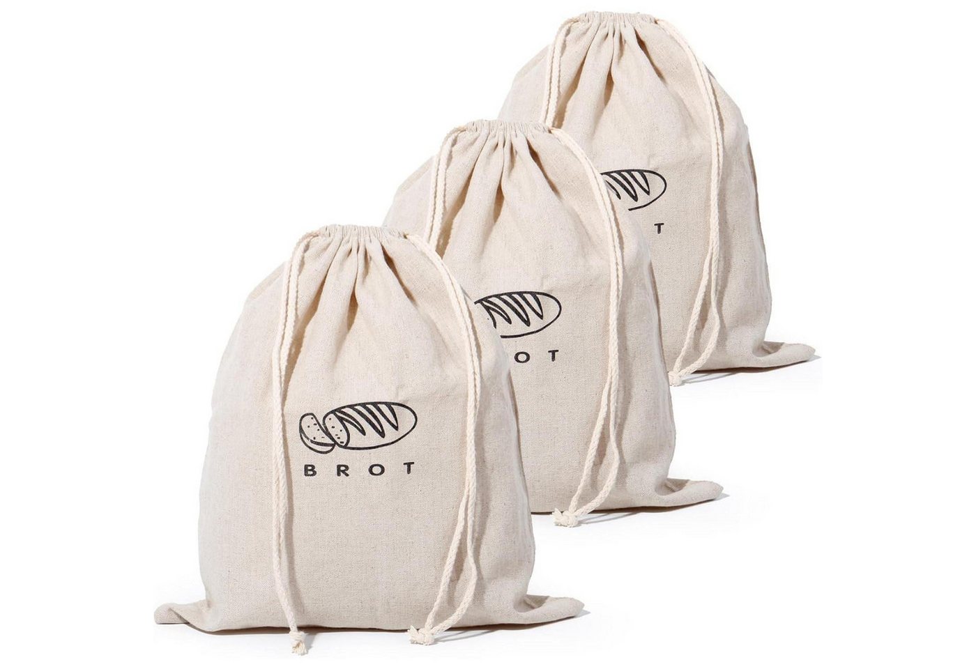 LuxusKollektion Kochbesteck-Set Brotbeutel Leinen Aufbewahrung Frischhalten Brotkasten 3er Set LuxusKollektion Kochbesteck-Set Brotbeutel Leinen Aufbewahrung Frischhalten Brotkasten 3er Set von LuxusKollektion