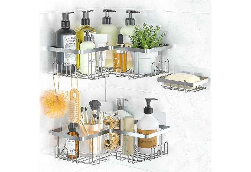 LuxusKollektion Kochbesteck-Set Duschablage Edelstahl Selbstklebend Ecke Seifenschale Silber 3 Piezas LuxusKollektion Kochbesteck-Set Duschablage Edelstahl Selbstklebend Ecke Seifenschale Silber 3 Piezas von LuxusKollektion