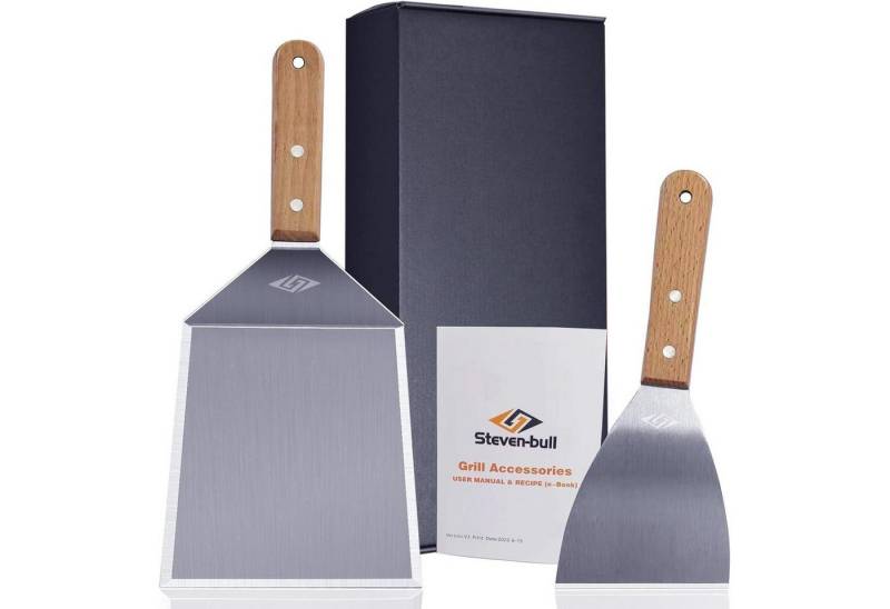 LuxusKollektion Kochbesteck-Set Edelstahl Grillspatel für Männer, Plancha Spachtel, Grill Geschenk von LuxusKollektion