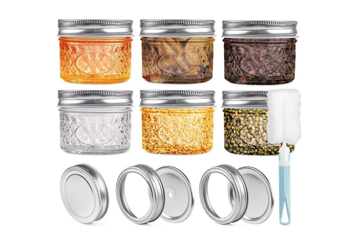 LuxusKollektion Kochbesteck-Set Einmachgläser 120ml 6er Schraubdeckel Marmeladengläser 6 Pack 120ml LuxusKollektion Kochbesteck-Set Einmachgläser 120ml 6er Schraubdeckel Marmeladengläser 6 Pack 120ml von LuxusKollektion