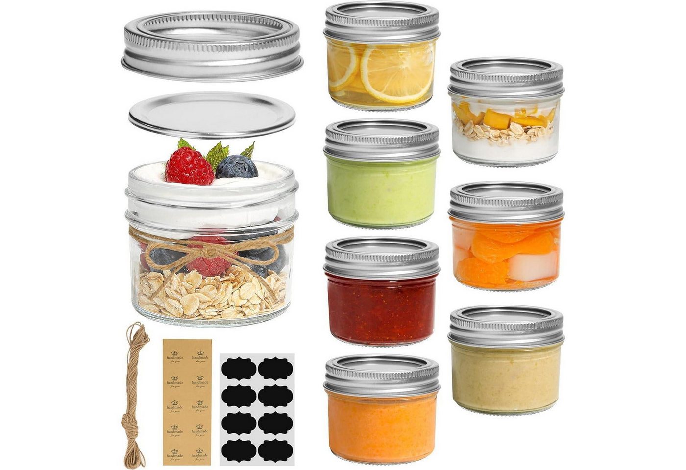 LuxusKollektion Kochbesteck-Set Einmachgläser 125ml 8er Schraubdeckel Mason Jar 4oz 120ml 8pcs LuxusKollektion Kochbesteck-Set Einmachgläser 125ml 8er Schraubdeckel Mason Jar 4oz 120ml 8pcs von LuxusKollektion