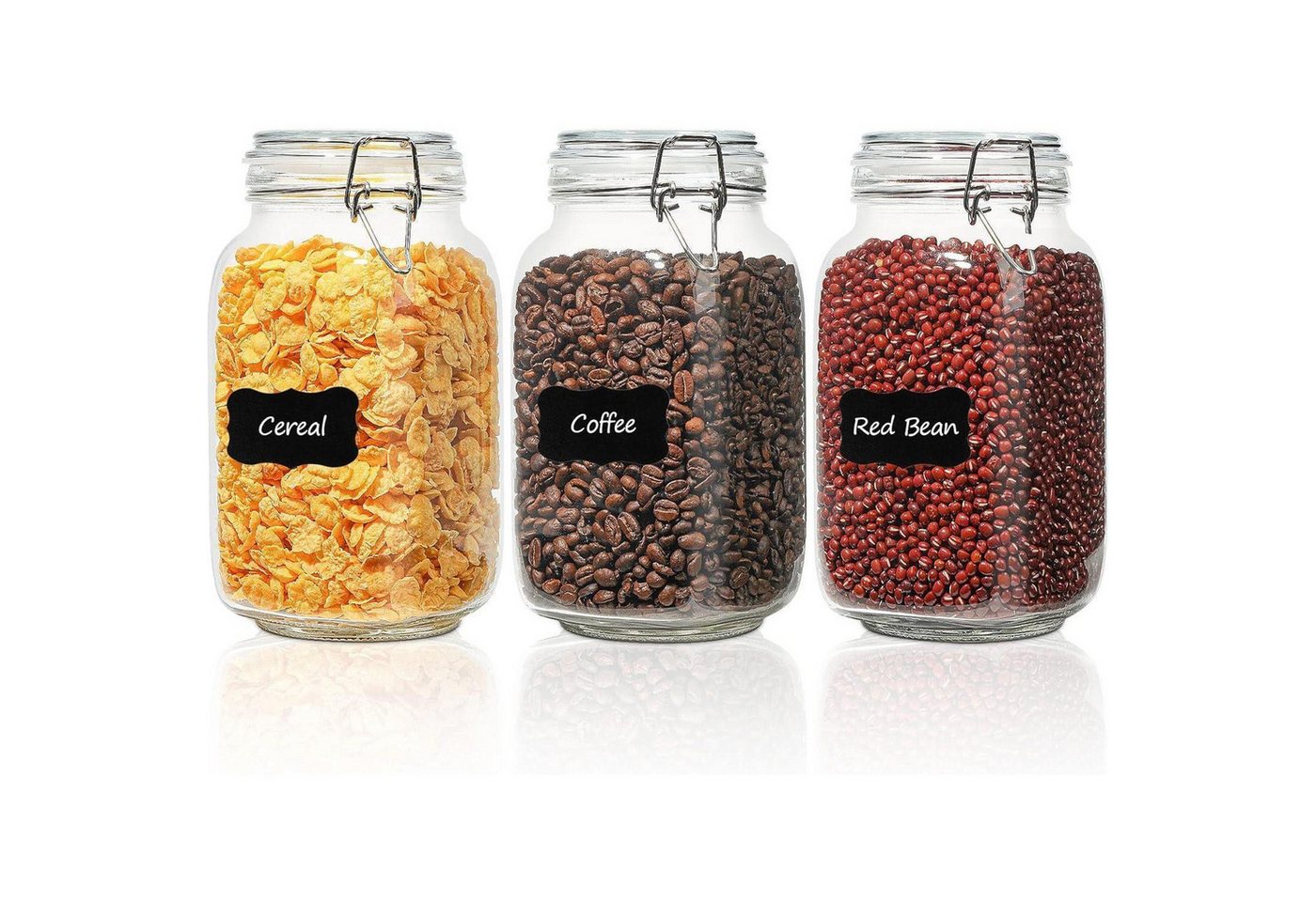 LuxusKollektion Kochbesteck-Set Einmachgläser 3er Set Bügelverschluss Luftdicht Weckgläser 1.5 L LuxusKollektion Kochbesteck-Set Einmachgläser 3er Set Bügelverschluss Luftdicht Weckgläser 1.5 L von LuxusKollektion