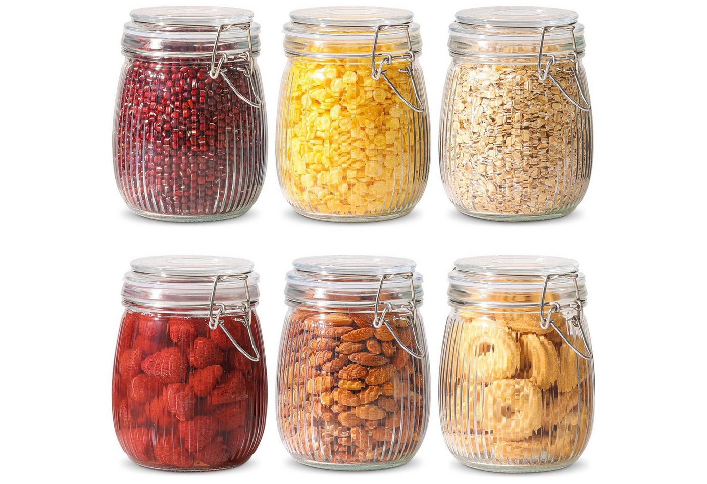 LuxusKollektion Kochbesteck-Set Einmachgläser Bügelverschluss 750ml 6 Stück 0,75 L × 6 LuxusKollektion Kochbesteck-Set Einmachgläser Bügelverschluss 750ml 6 Stück 0,75 L × 6 von LuxusKollektion