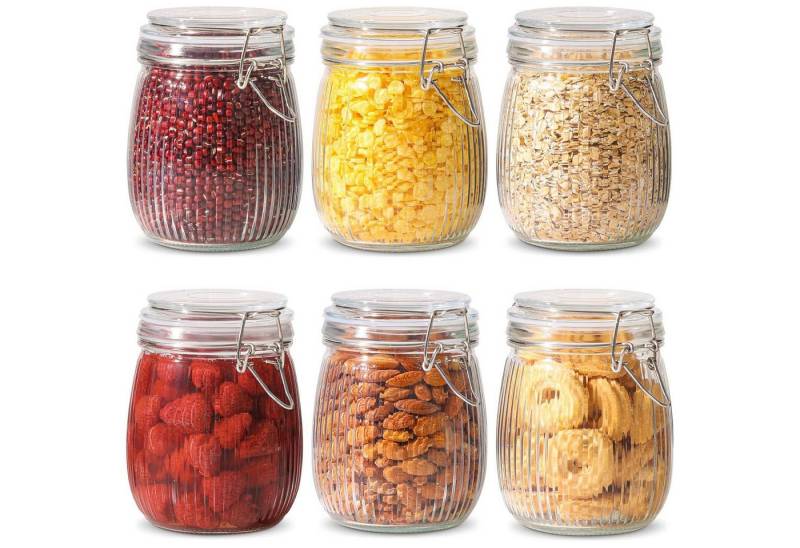 LuxusKollektion Kochbesteck-Set Einmachgläser Bügelverschluss 750ml 6 Stück 0,75 L × 6 von LuxusKollektion