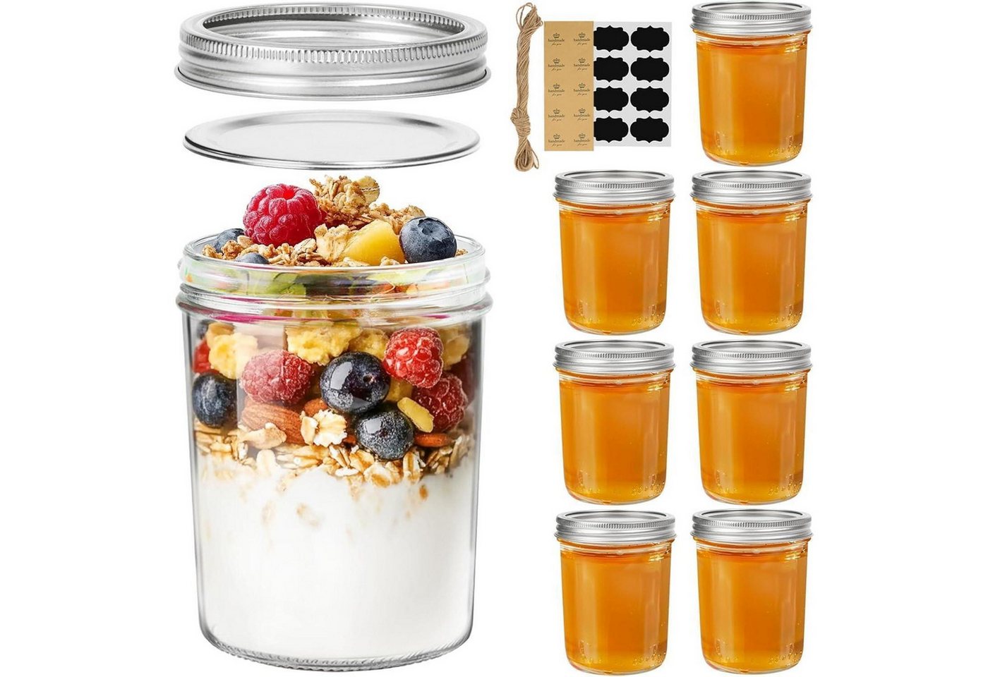 LuxusKollektion Kochbesteck-Set Einmachgläser Schraubdeckel Klarglas Mason Jar 16oz 500ml 8pcs LuxusKollektion Kochbesteck-Set Einmachgläser Schraubdeckel Klarglas Mason Jar 16oz 500ml 8pcs von LuxusKollektion
