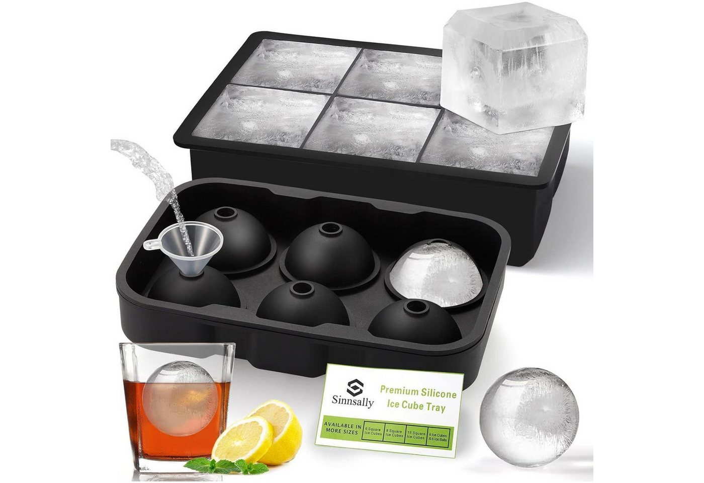 LuxusKollektion Kochbesteck-Set Eiswürfelform Eisball und Große Quadratischer Eiswürfelbehälter LuxusKollektion Kochbesteck-Set Eiswürfelform Eisball und Große Quadratischer Eiswürfelbehälter von LuxusKollektion