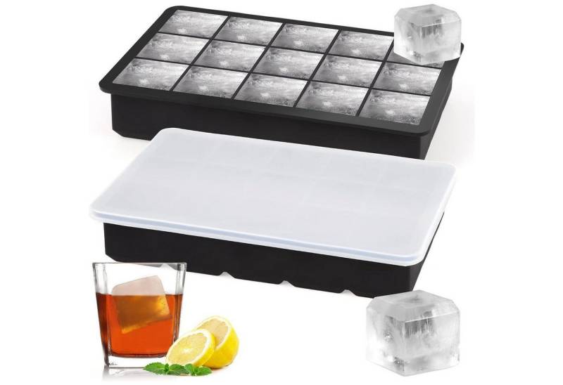 LuxusKollektion Kochbesteck-Set Eiswürfelform Silikon 2er-pack 15 Eiswürfelform mit Deckel LuxusKollektion Kochbesteck-Set Eiswürfelform Silikon 2er-pack 15 Eiswürfelform mit Deckel von LuxusKollektion