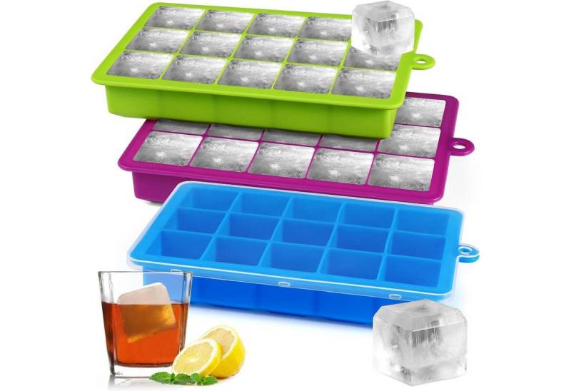LuxusKollektion Kochbesteck-Set Eiswürfelform Silikon 3er Pack Eiskugelform Deckel Blau Gruen Lila LuxusKollektion Kochbesteck-Set Eiswürfelform Silikon 3er Pack Eiskugelform Deckel Blau Gruen Lila von LuxusKollektion